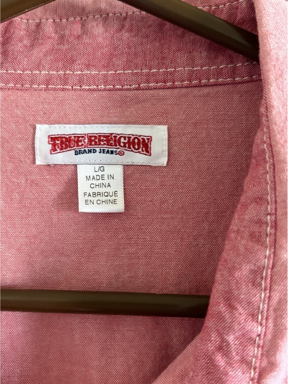 True Religion Women’s Pink Pearl Snap Western Shirt Large 100% Cotton LS - Picture 3 of 7